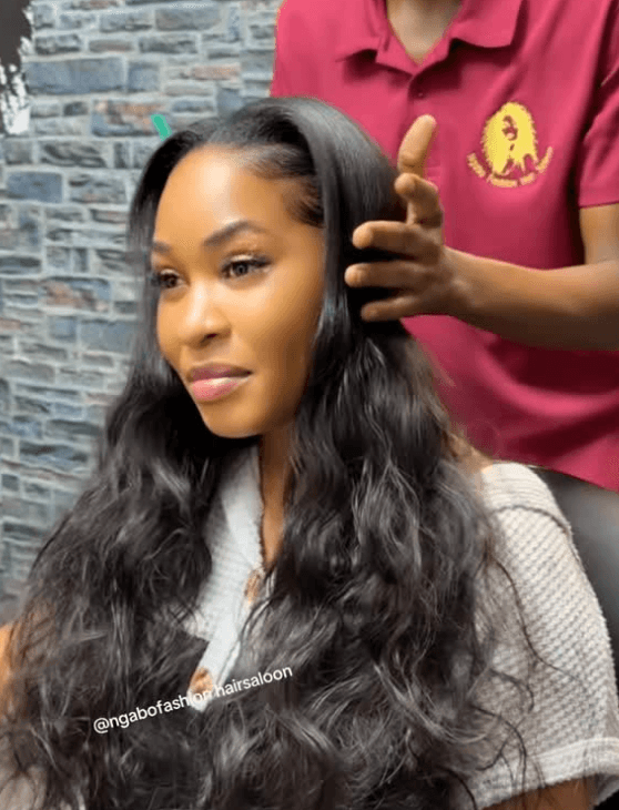 A finished hairstyle by Ngabo Fashion