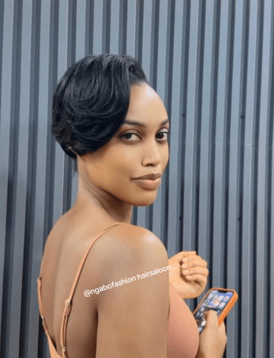 A finished hairstyle by Ngabo Fashion