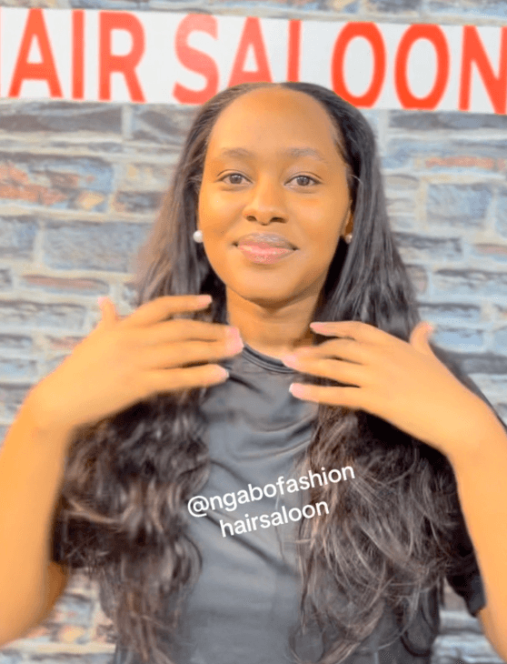 A finished hairstyle by Ngabo Fashion